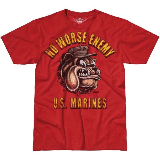 T-Shirt 7.62 Design USMC No Worse Enemy Battlespace Scarlet Heather