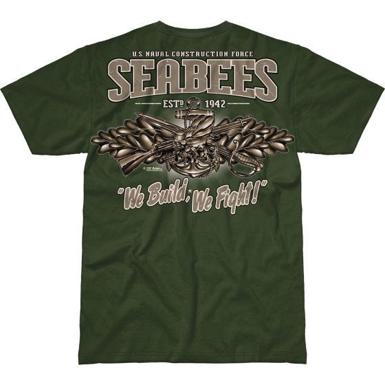 T-Shirt 7.62 Design USN Seabees Vintage Battlespace Military Green