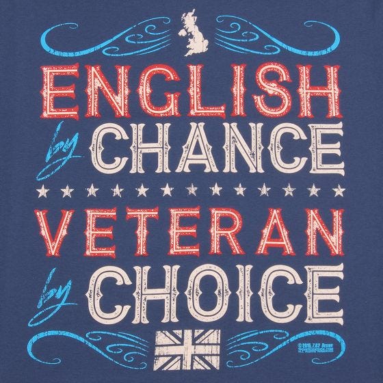 T-Shirt 7.62 Design Veteran By Choice English Indigo Blue