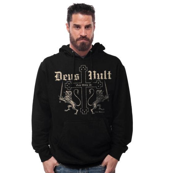 Camisola com Capuz 7.62 Design Deus Vult Preto