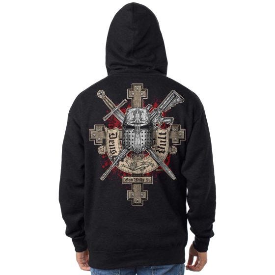 Camisola com Capuz 7.62 Design Deus Vult Preto
