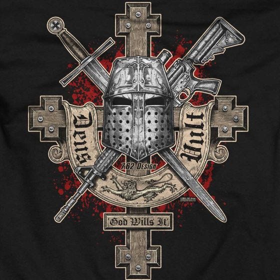 Camisola com Capuz 7.62 Design Deus Vult Preto