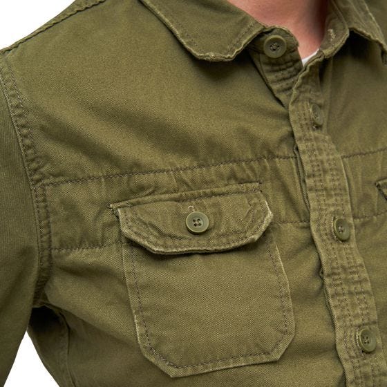Camisola manga comprida Brandit Mulher Vintage - Verde-Azeitona