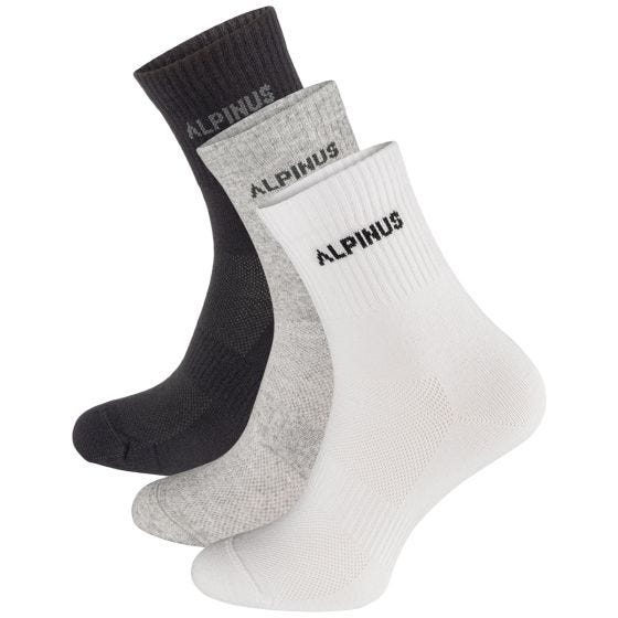 Meias Alpinus Alpamayo 3-Pack - Preto/Cinza/Branco