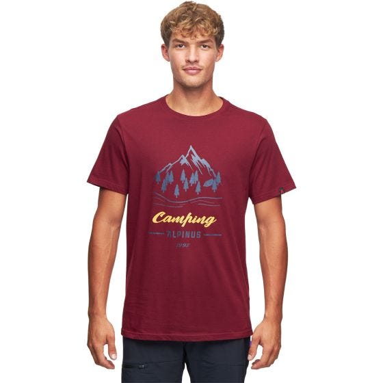 T-Shirt Alpinus Active Polaris II Homem - Vermelho Escuro