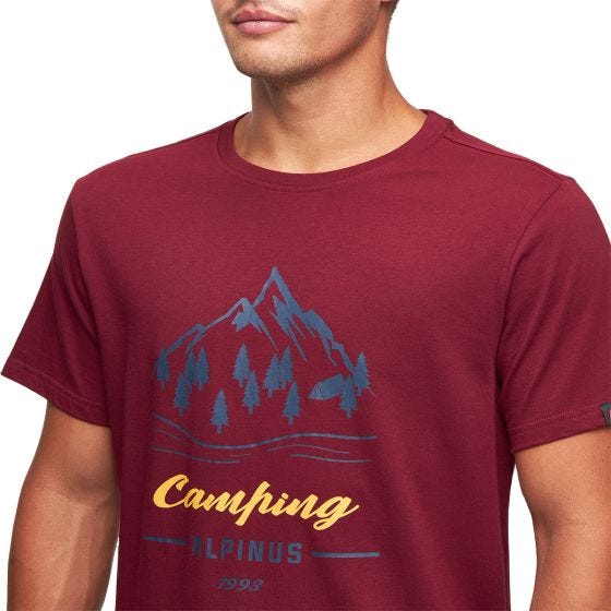 T-Shirt Alpinus Active Polaris II Homem - Vermelho Escuro