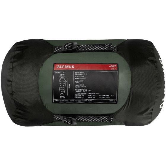 Saco-cama Alpinus PrimaLight 1000 (Right) - Verde