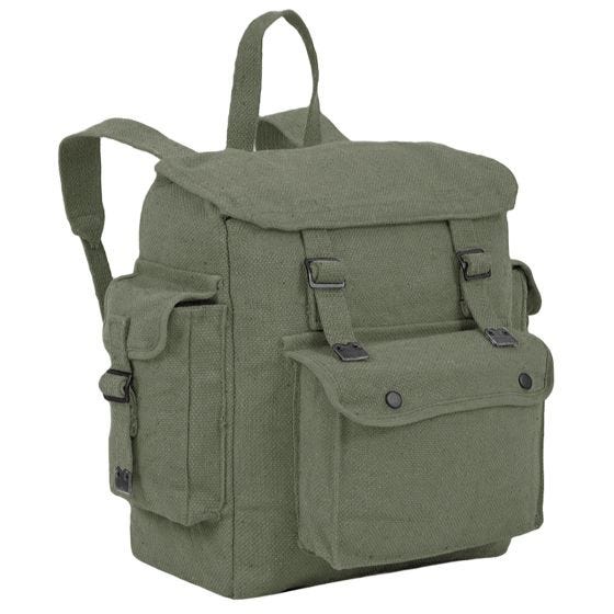 Mochila Grande com Correias e Bolsos Highlander - Verde-Azeitona