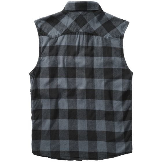 Camisa ao xadrez Brandit Sleeveless - Preto/Cinza