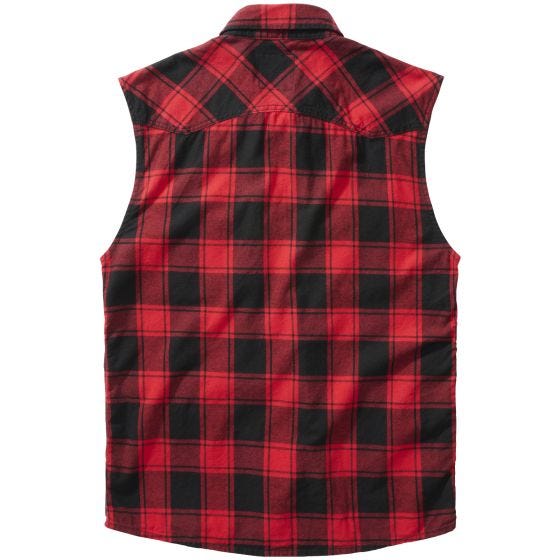 Camisa ao xadrez Brandit Sleeveless - Vermelho/Preto