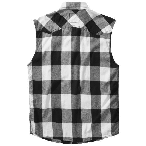 Camisa ao xadrez Brandit Sleeveless - Branco/Preto