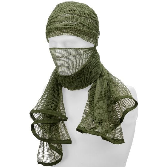 Lenço em rede Brandit Commando - Verde-Azeitona