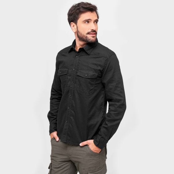Camisa de flanela Brandit - Preto