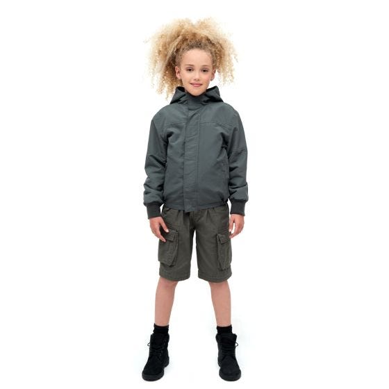 Casaco Brandit Crianças Windbreaker Front Zip - Antracite