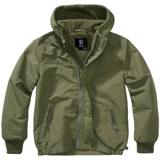 Casaco Brandit Crianças Windbreaker Front Zip - Verde-Azeitona