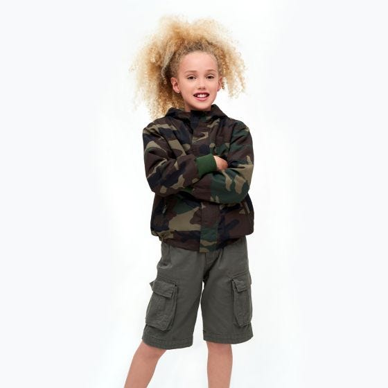 Casaco Brandit Crianças Windbreaker Front Zip - Woodland