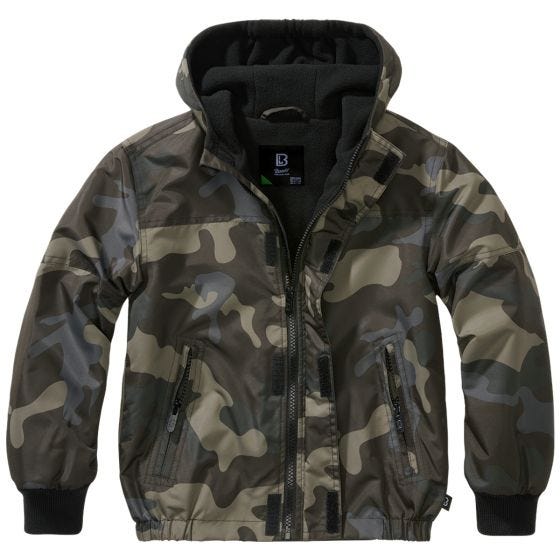 Casaco Brandit Crianças Windbreaker Front Zip - Dark Camo