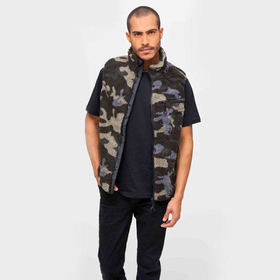 Colete Brandit Teddyfleece Worker - Dark Camo