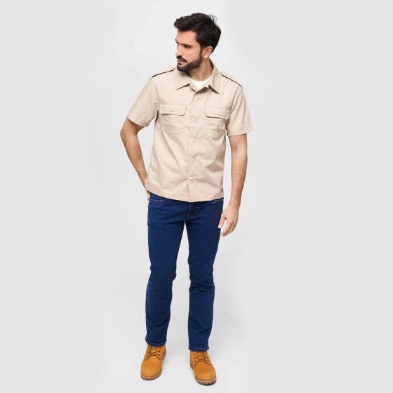 Camisa de manga curta Brandit US Ripstop - Bege