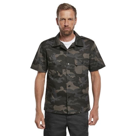 Camisa de manga curta Brandit US Ripstop - Dark Camo