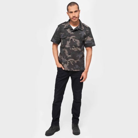 Camisa de manga curta Brandit US Ripstop - Dark Camo
