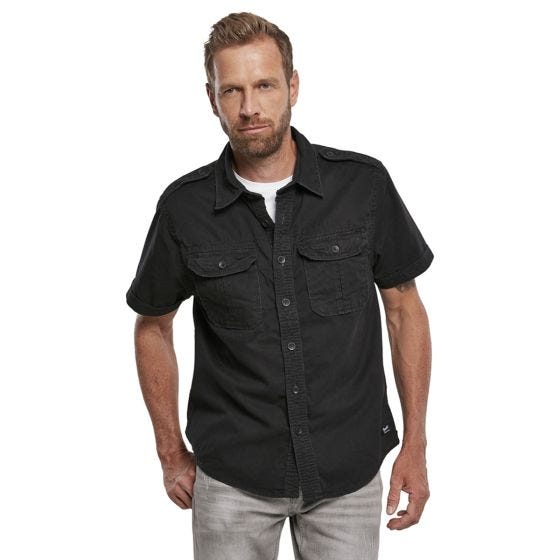 Camisa de manga curta Brandit Vintage - Preto