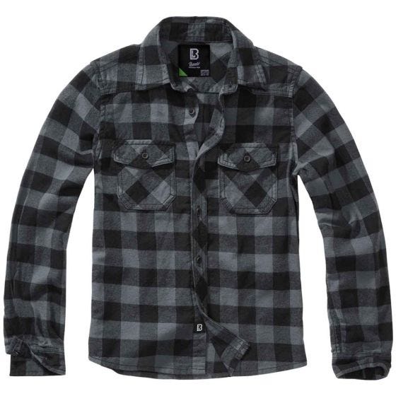 Camisa ao xadrez Brandit Crianças - Preto/Cinza