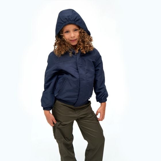 Casaco Brandit Crianças Summer Windbreaker Front Zip - Navy