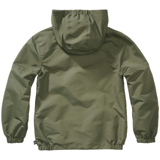 Casaco Brandit Crianças Summer Windbreaker Front Zip - Verde-Azeitona