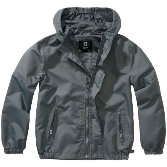 Casaco Brandit Crianças Summer Windbreaker Front Zip - Antracite