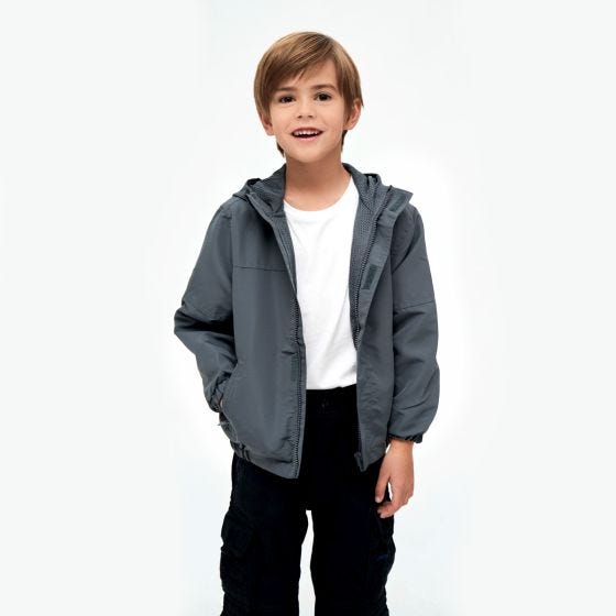 Casaco Brandit Crianças Summer Windbreaker Front Zip - Antracite