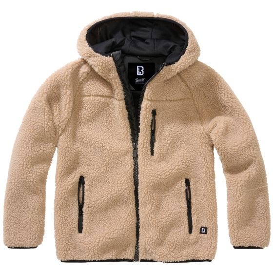 Casaco com capuz Brandit Crianças Teddyfleece - Camel