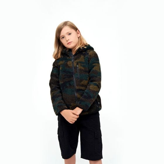 Casaco com capuz Brandit Crianças Teddyfleece - Woodland