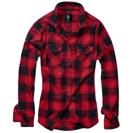 Camisa Brandit Ladies Amy Flanell - Vermelho/Preto