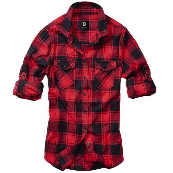 Camisa Brandit Ladies Amy Flanell - Vermelho/Preto