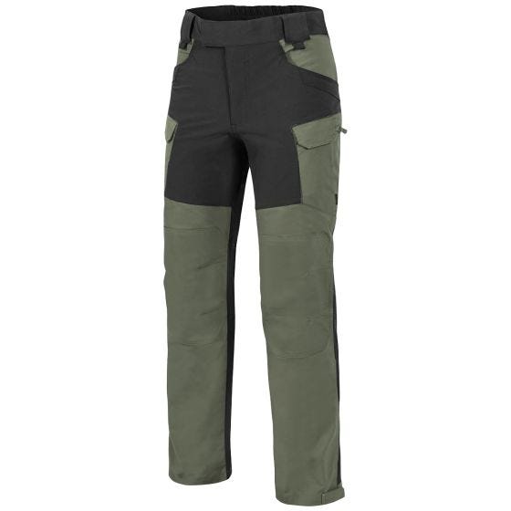 Calças Helikon Hybrid Outback DuraCanvas - Taiga Green/Preto