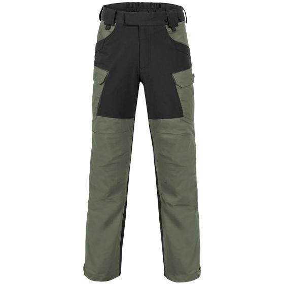 Calças Helikon Hybrid Outback DuraCanvas - Taiga Green/Preto