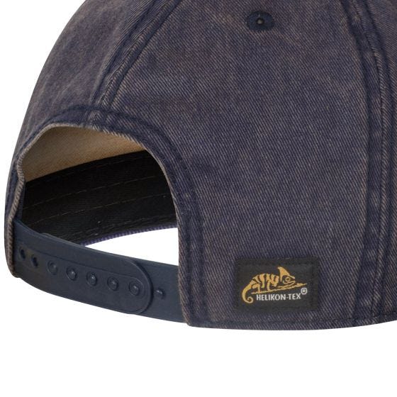 Boné com regulador de plástico Helikon Plain - Dirty Washed Navy