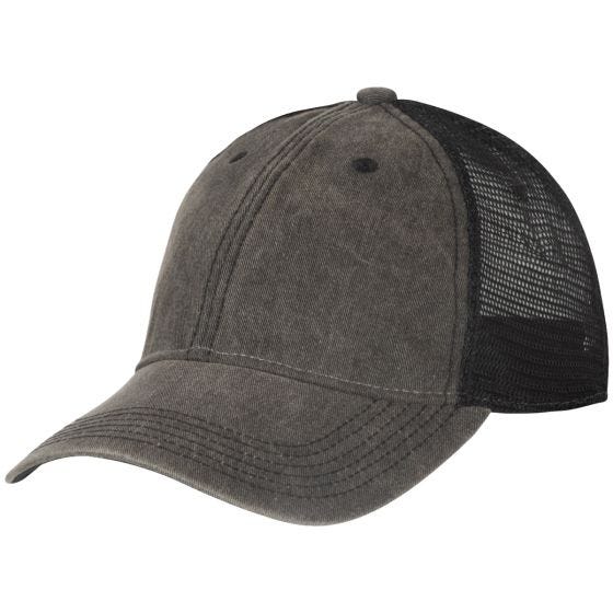 Boné Helikon Plain Trucker - Dirty Washed Black / Black A
