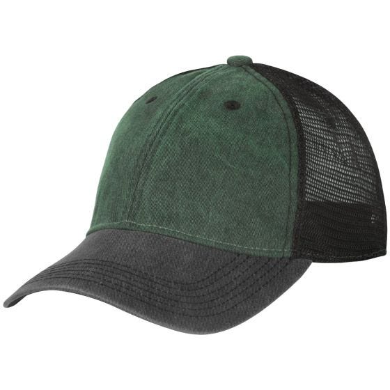Boné Helikon Plain Trucker - Washed Dark Green / Washed Black C