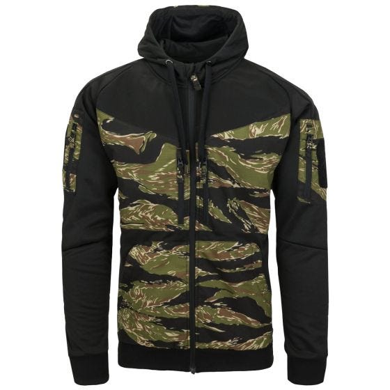 Camisola com capuz com fecho integral Helikon Rogue - Preto/Tiger Stripe