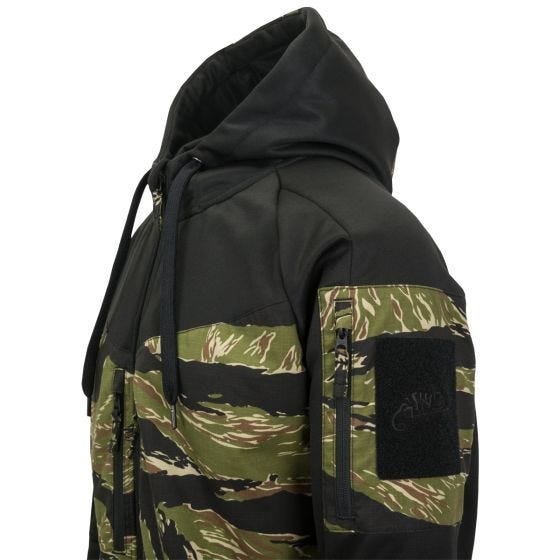 Camisola com capuz com fecho integral Helikon Rogue - Preto/Tiger Stripe