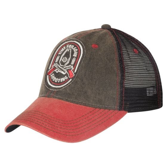 Boné Helikon Shooting Time Trucker - BlackDirty Washed Black / Dirty Washed Red C