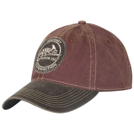 Boné com regulador de plástico Helikon - Dirty Washed Maroon / Dirty Washed Black D