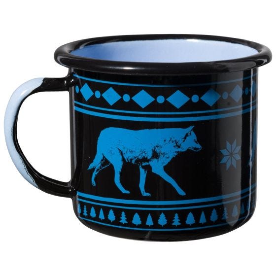 Caneca Helikon Wolf Enamel 350 ml - Preto