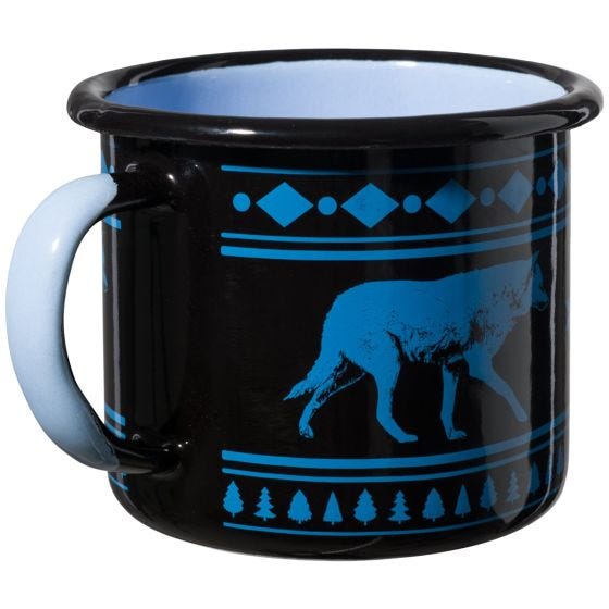 Caneca Helikon Wolf Enamel 350 ml - Preto
