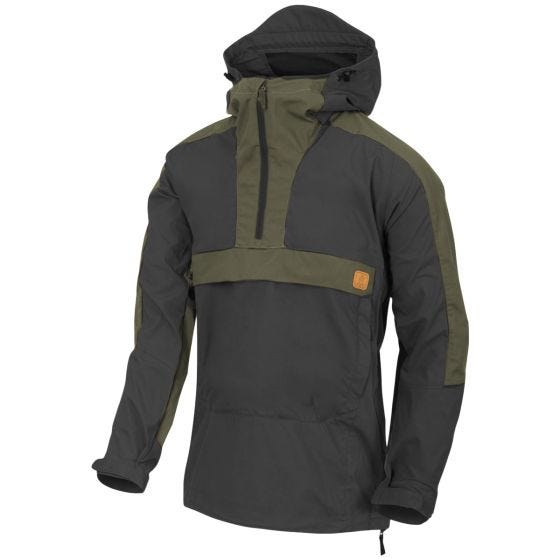 Casaco Anoraque Helikon Woodsman - Preto/Taiga Green