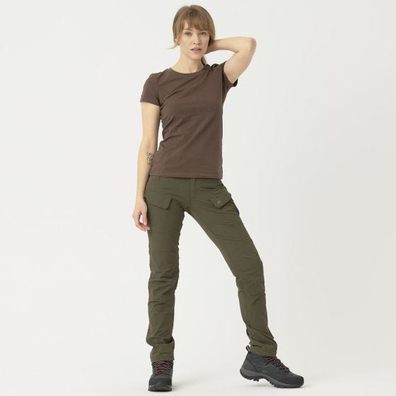 T-Shirt Helikon Organic Slim Mulher - Earth Brown