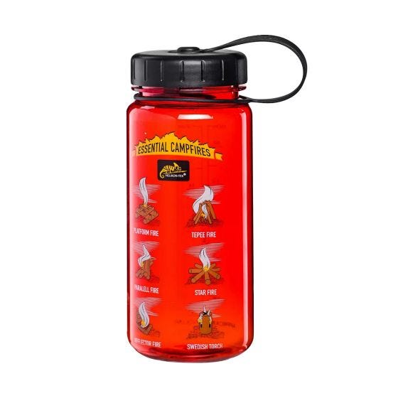 Garrafa Tritan Helikon 550 ml Boca larga - Campfires Vermelho/Preto