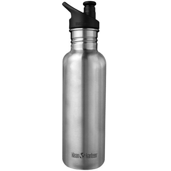 Klean Kanteen Classic 800ml Bottle with Sport Cap 3.0 Brushed Stainless
